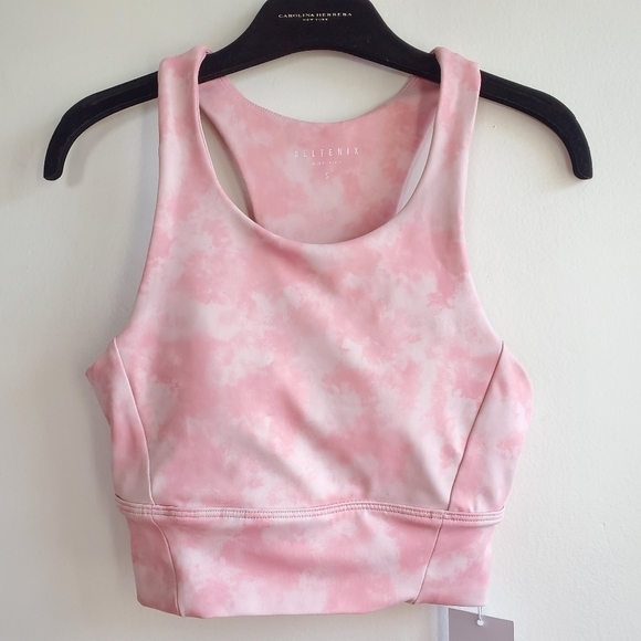 Anthropologie All Fenix Blush Tie Dye Long Sports Bra NWT Size Small - Picture 3 of 9